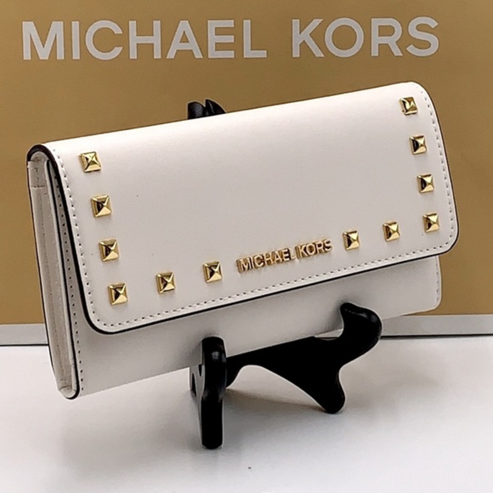 MICHAEL KORS JET SET TRAVEL LADY
LARGE TRIFOLD NON-VEGAN LEATHER
WALLET WHITE